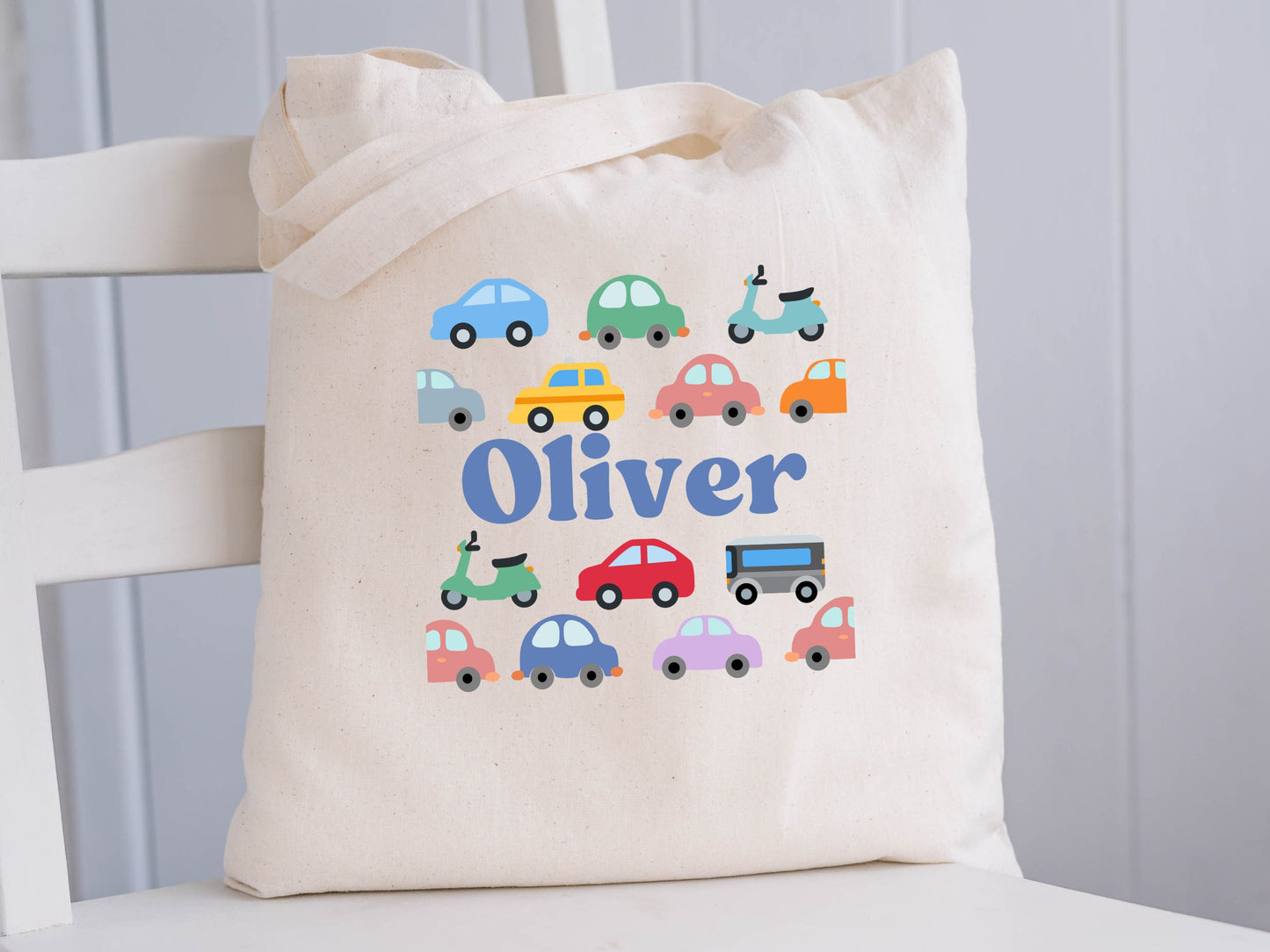 Custom Boys Canvas Car Tote Bag