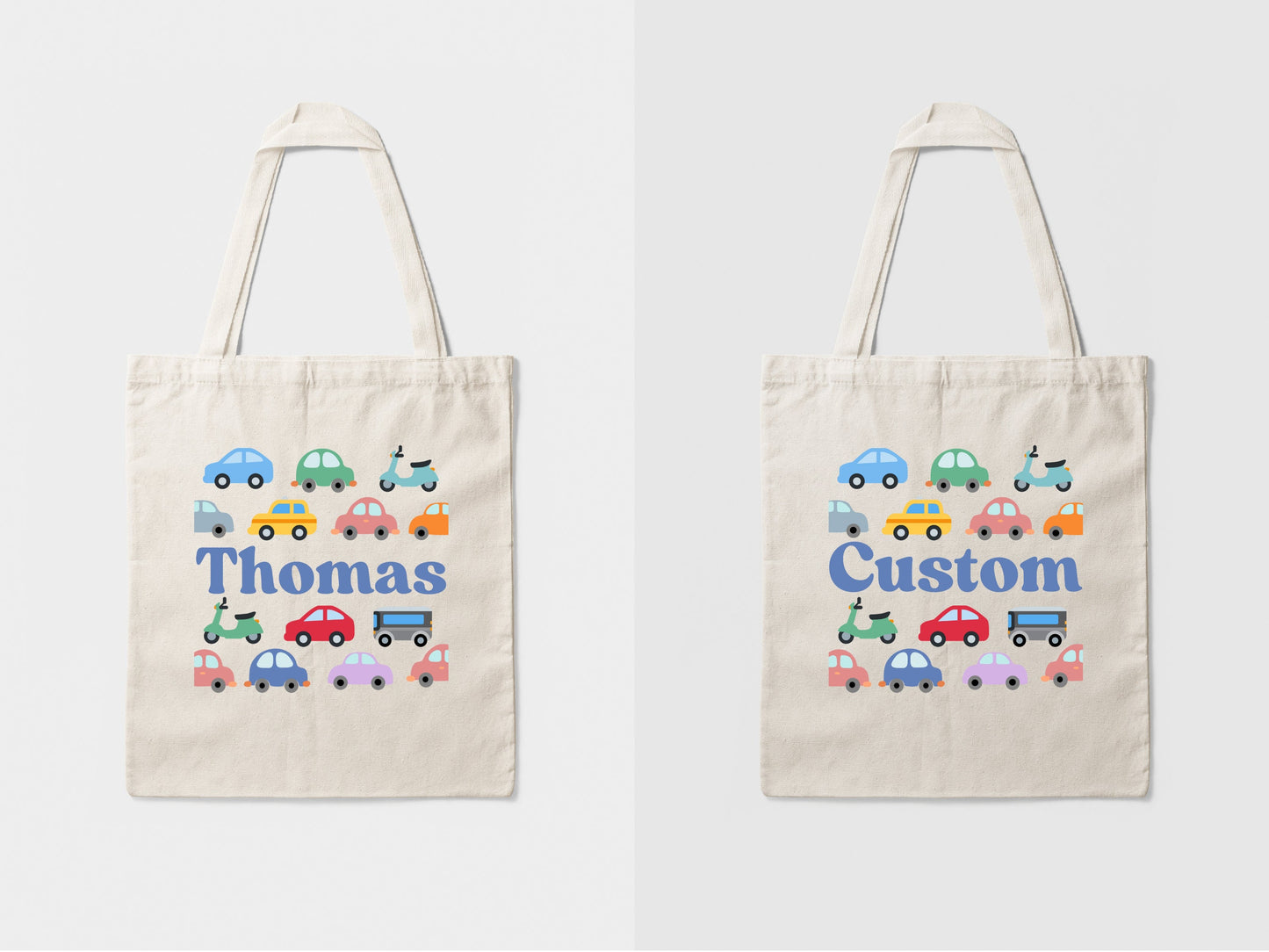 Custom Boys Canvas Car Tote Bag