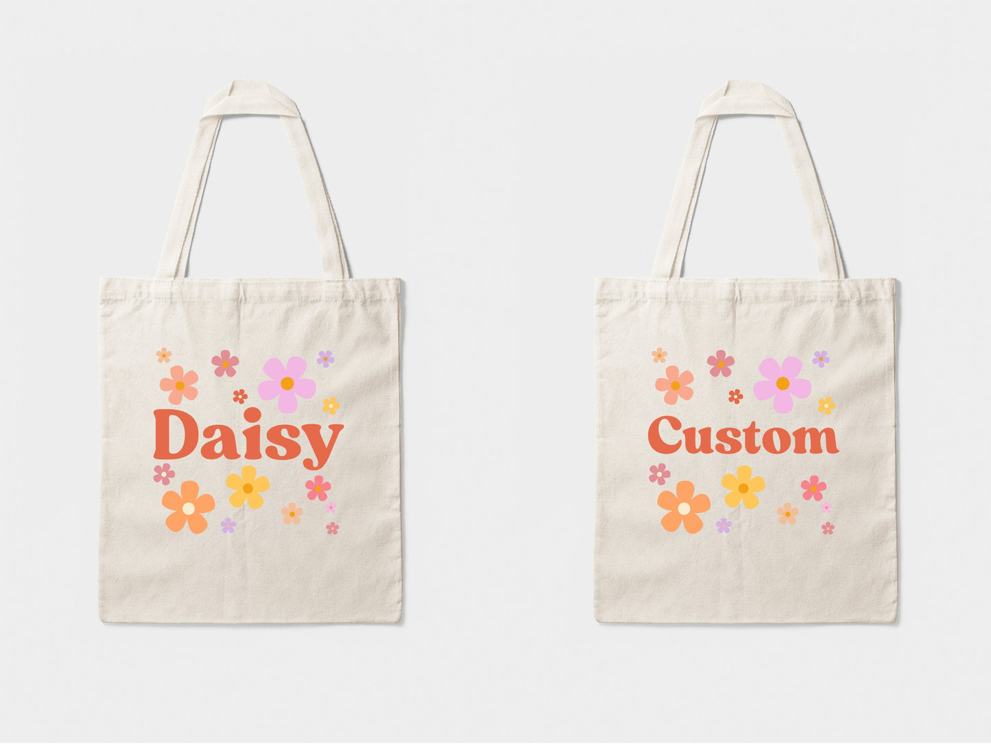 Custom Girls Canvas Daisy Tote Bag