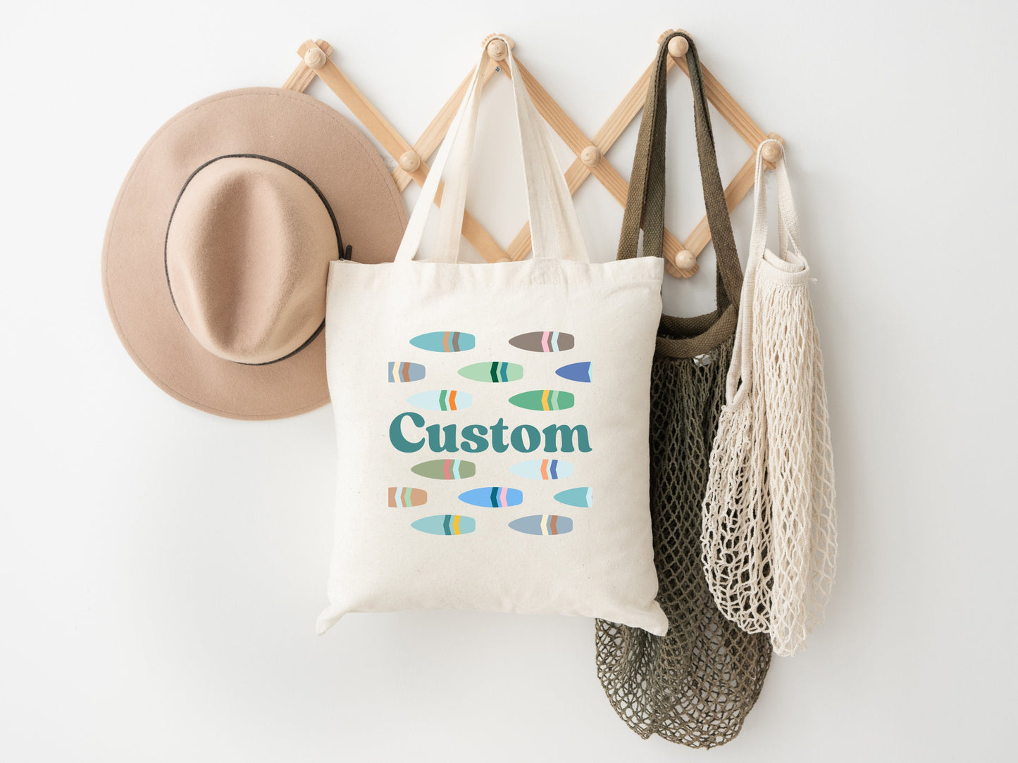 Custom Canvas Surfer Tote Bag