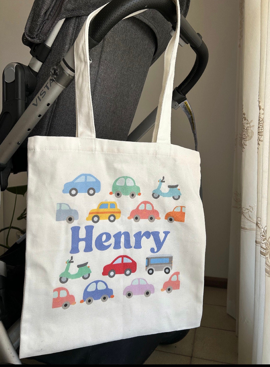 Custom Boys Canvas Car Tote Bag
