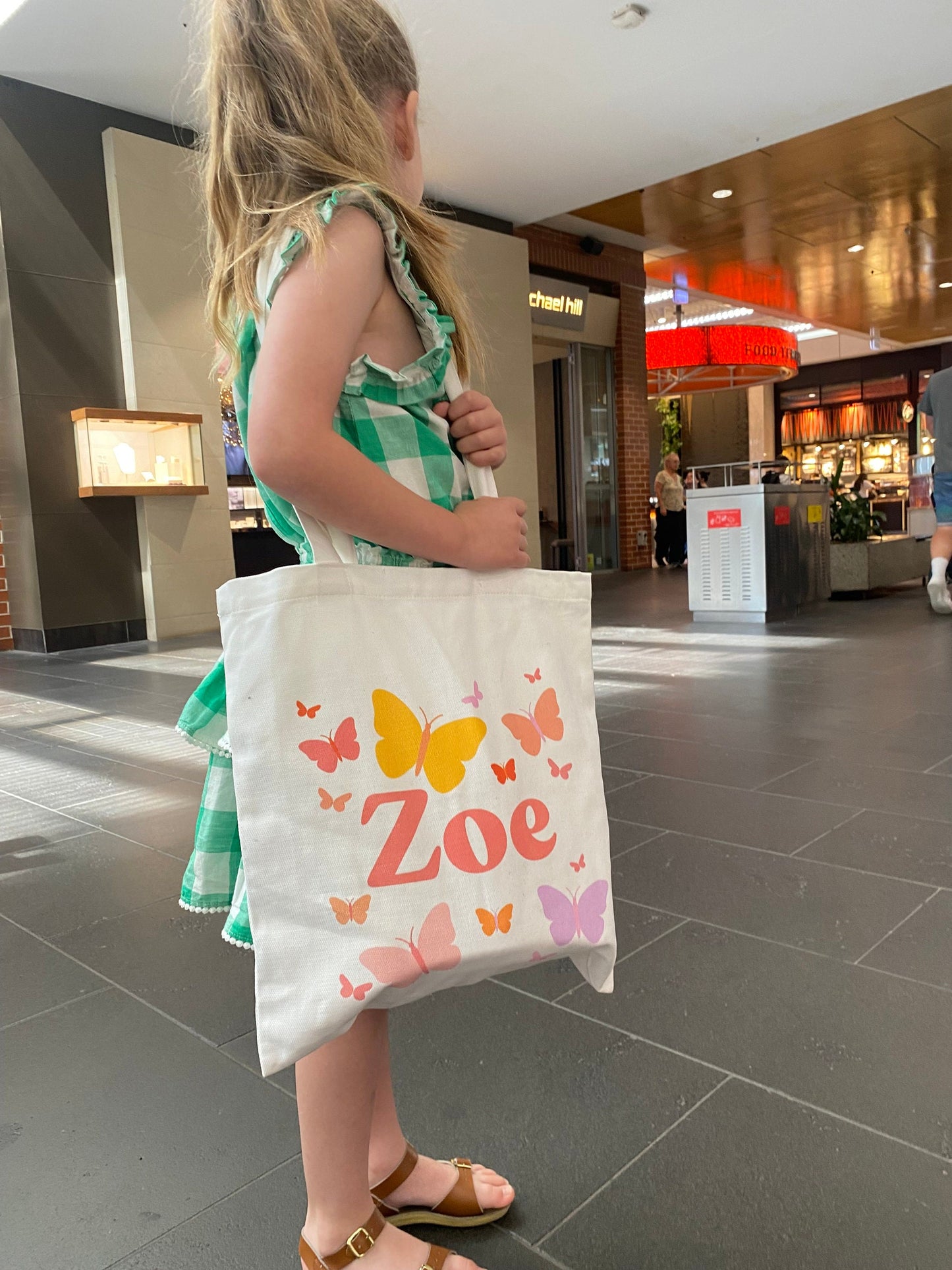 Custom Girls Canvas Butterfly Tote Bag