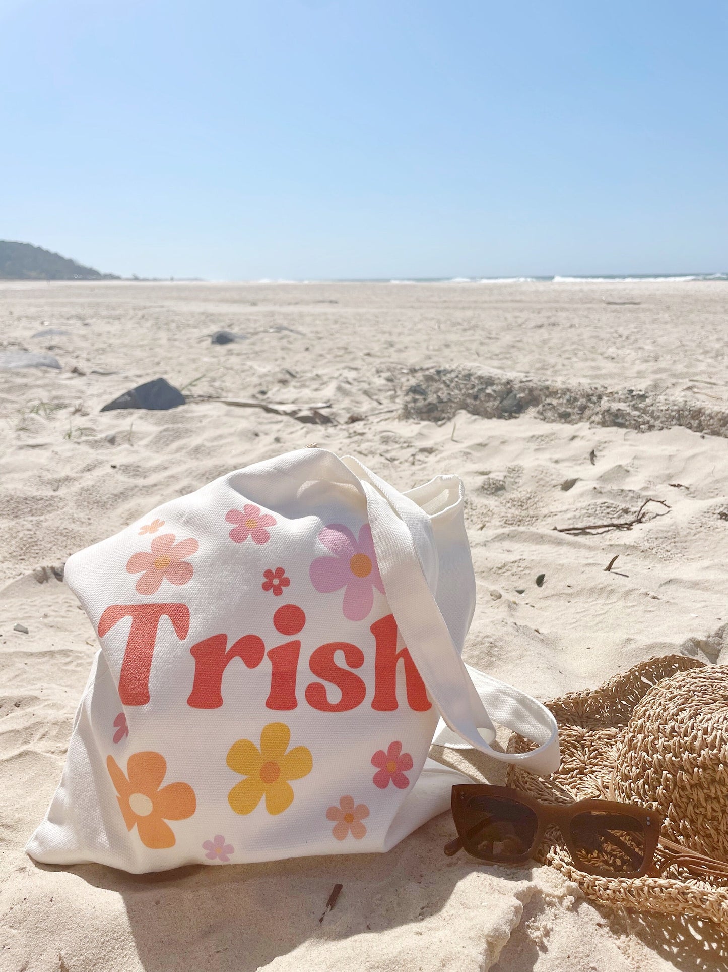 Custom Girls Canvas Daisy Tote Bag