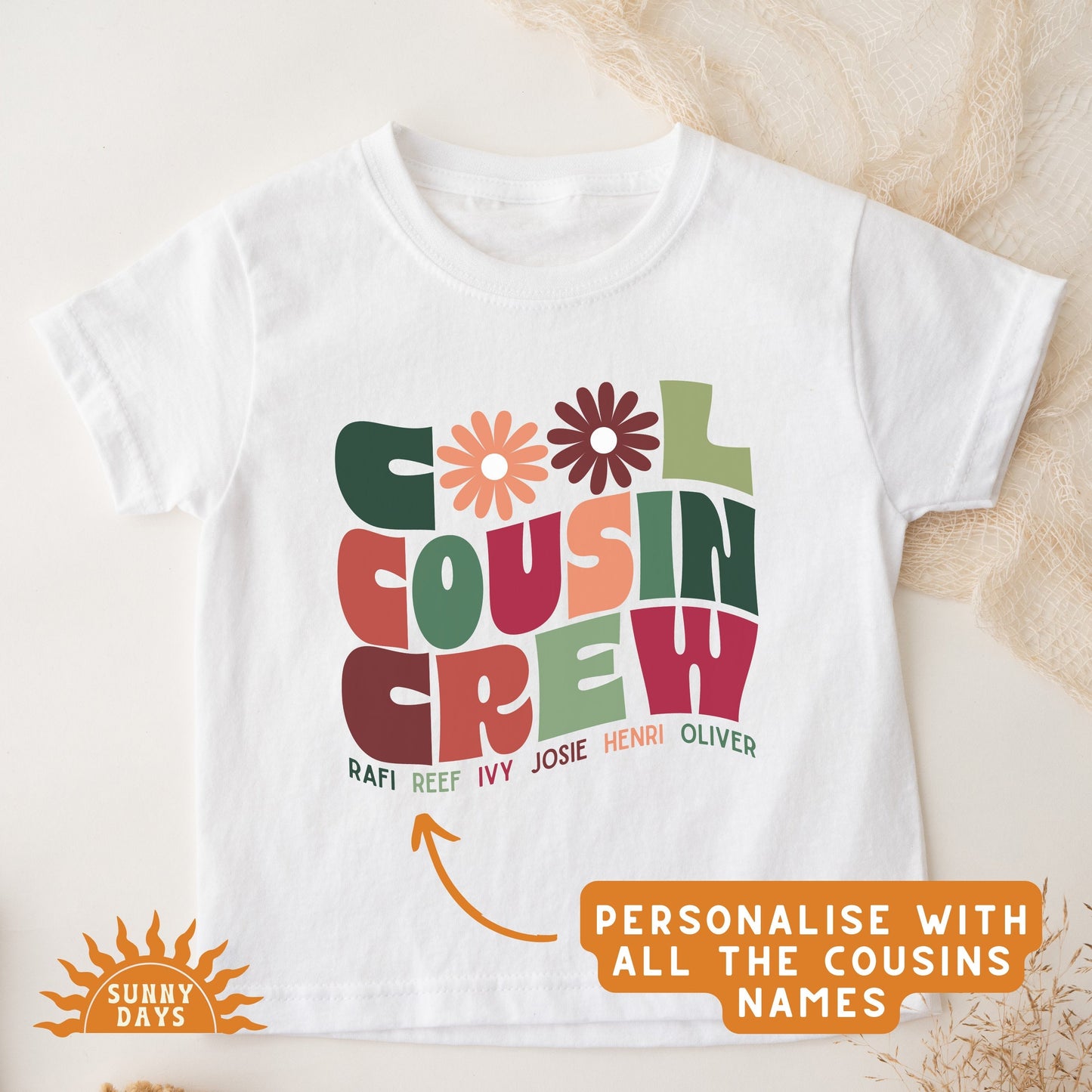 Personalised Cool Cousin Crew Shirt
