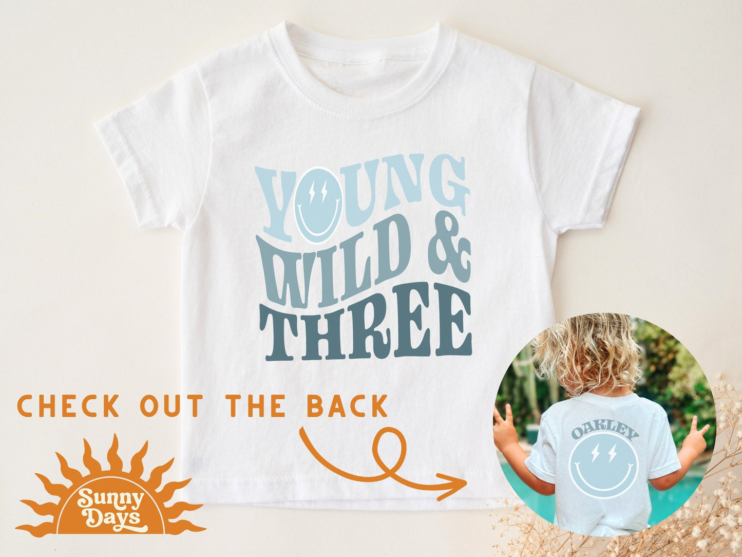 Young Wild and Three Third Birthday T-Shirt