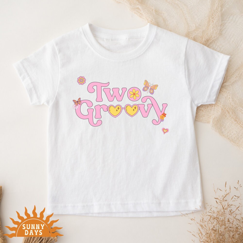 Two Groovy Second Birthday Girl Party Shirt