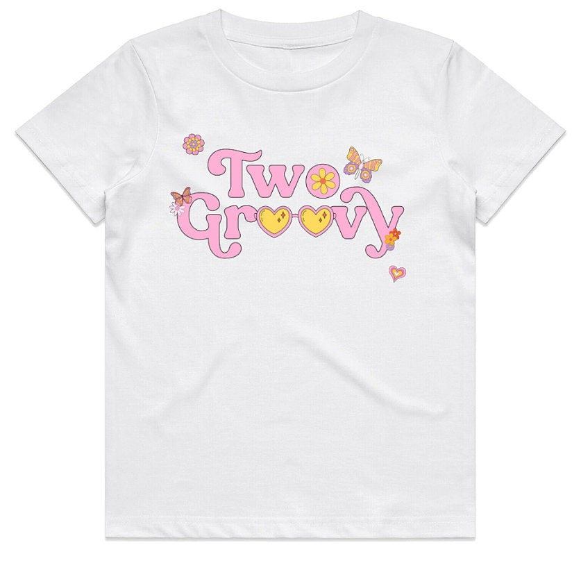 Two Groovy Second Birthday Girl Party Shirt