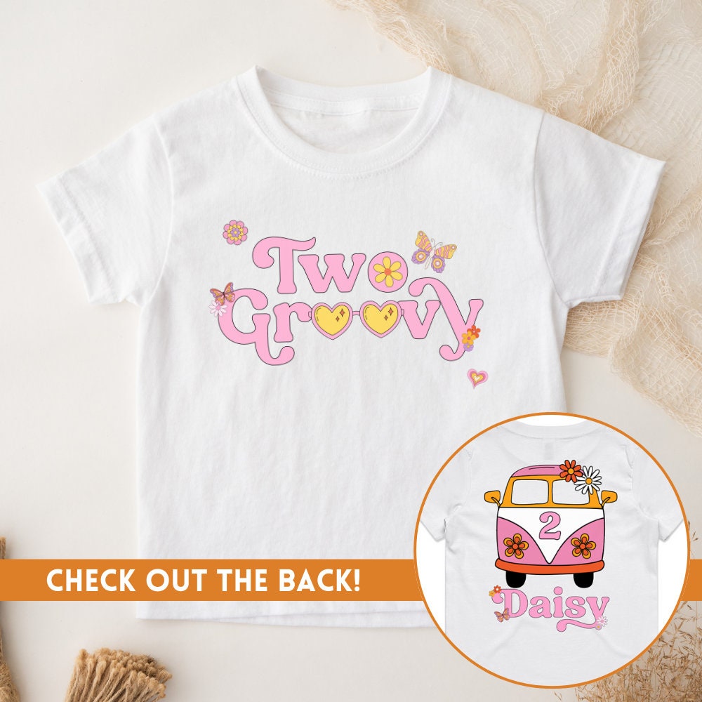 Two Groovy Second Birthday Girl Party Shirt