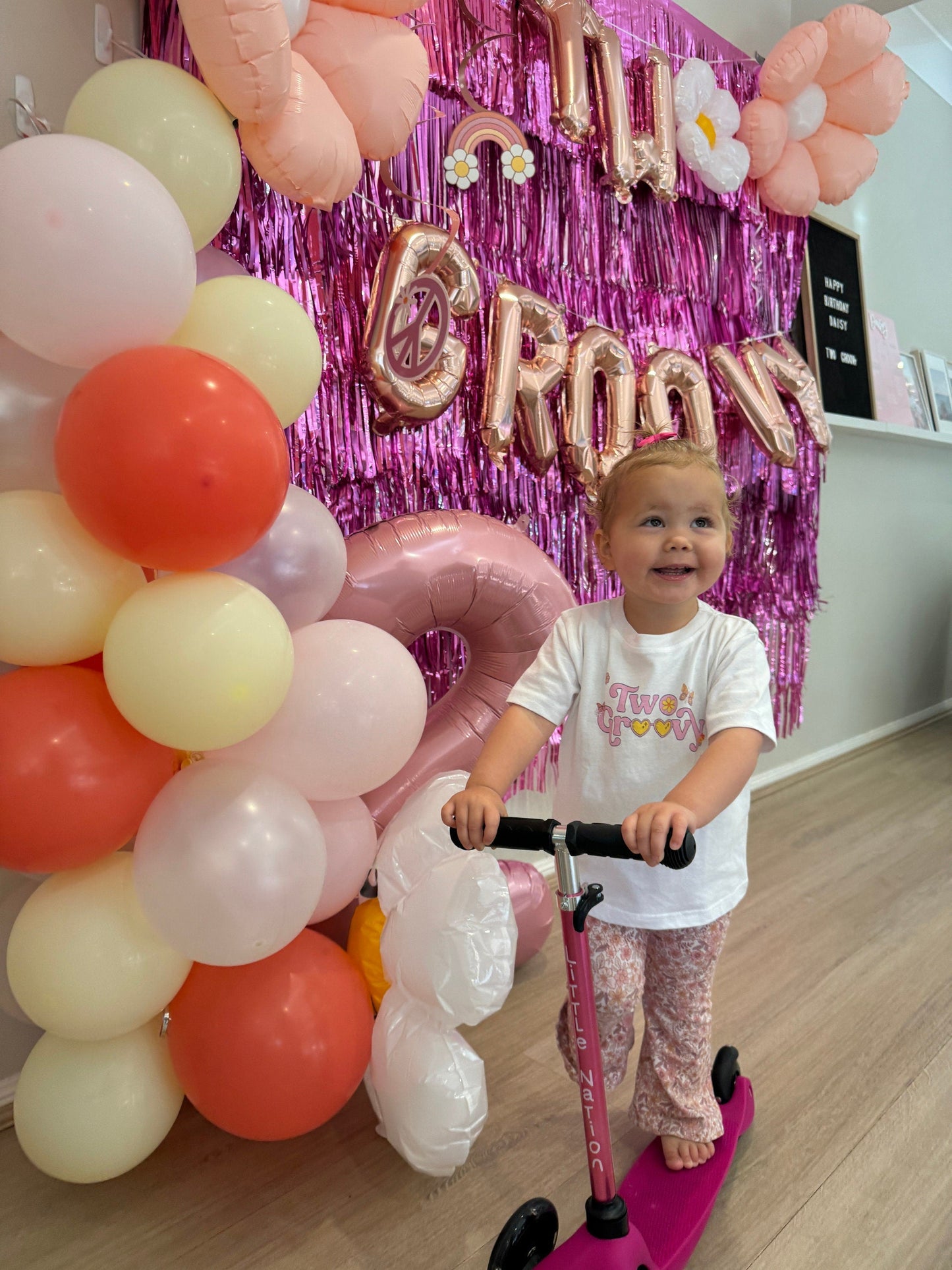 Two Groovy Second Birthday Girl Party Shirt