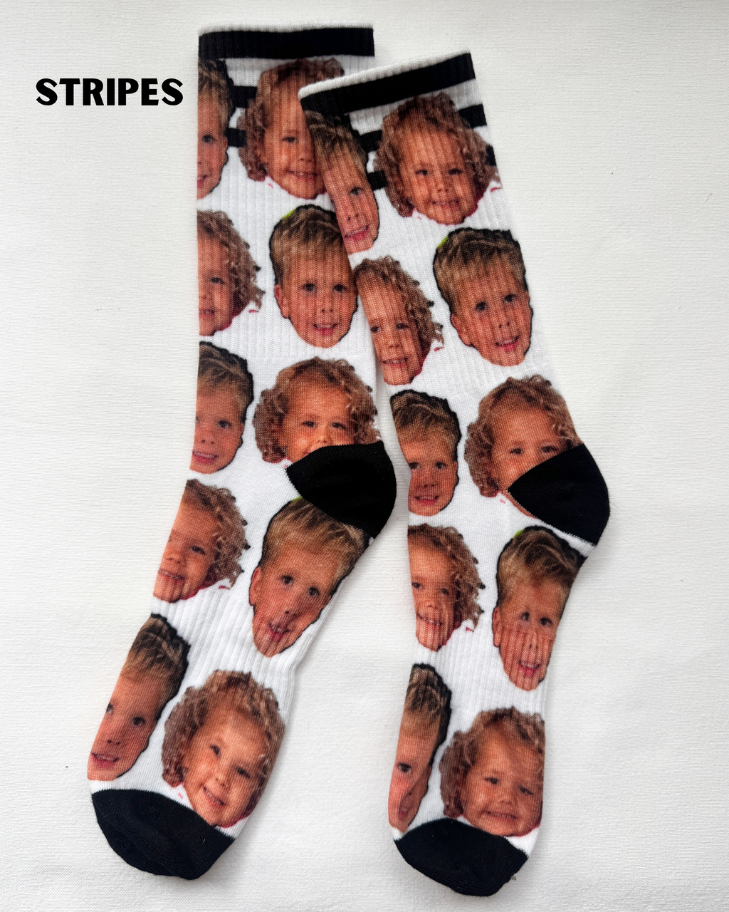 custom face socks stripes