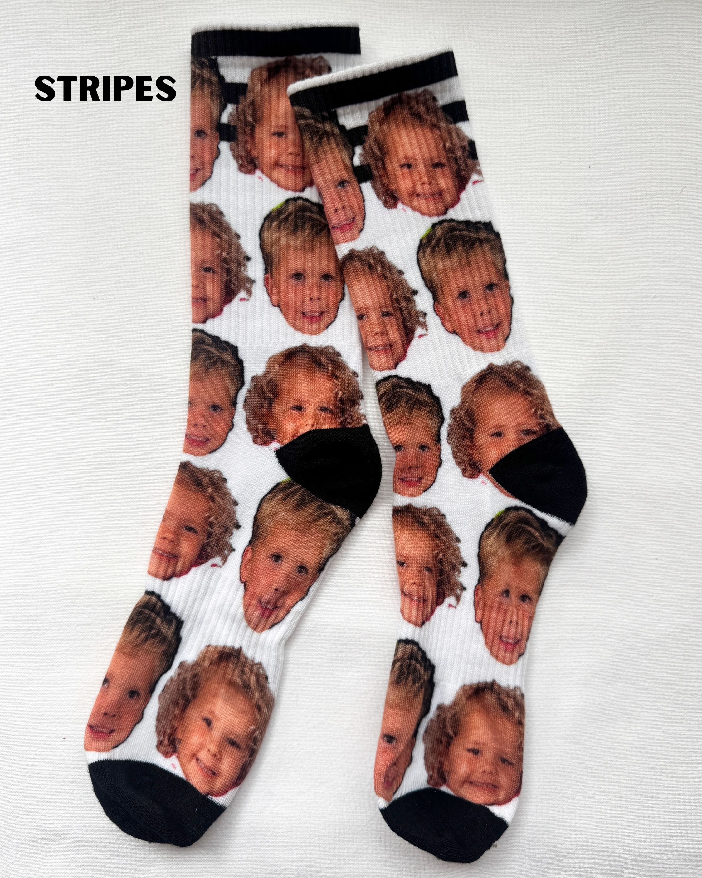 custom face socks stripes