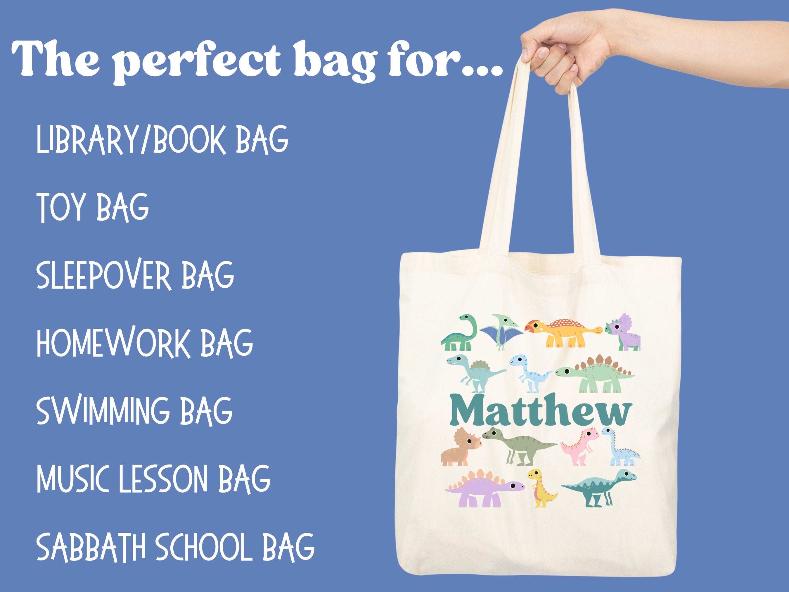 Custom Dino Tote Bag