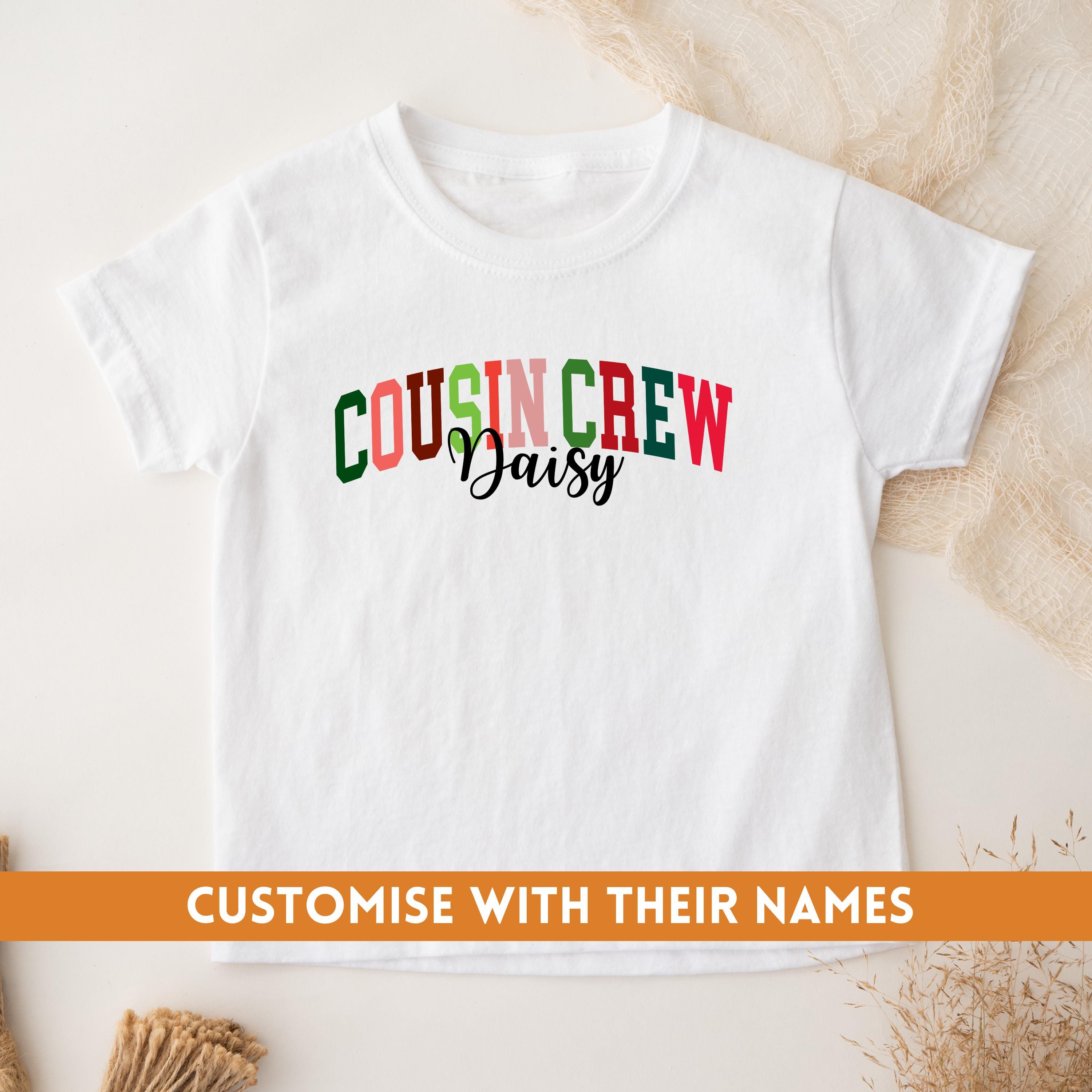Matching Personalised Cousin Crew Christmas Shirts