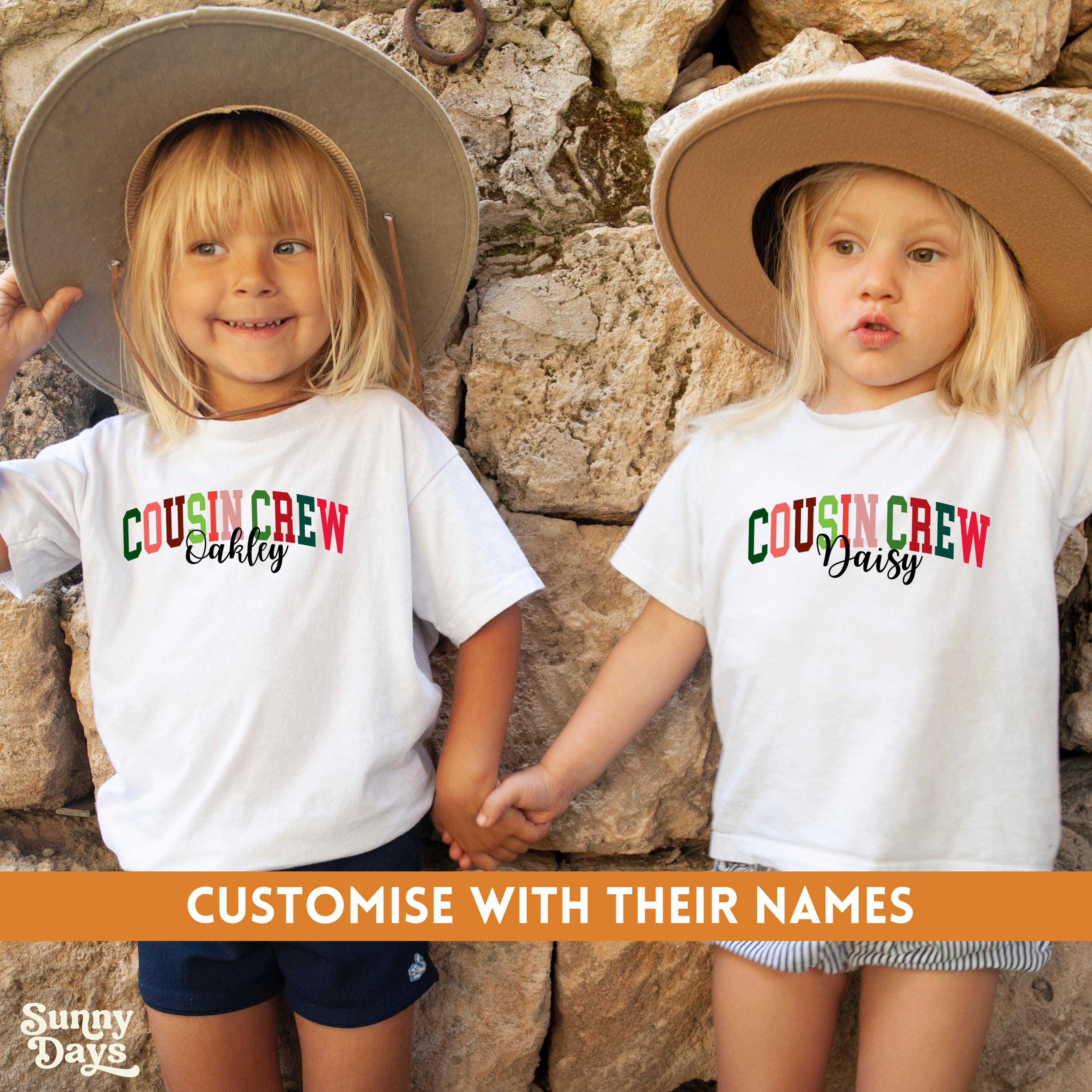 Matching Personalised Cousin Crew Christmas Shirts